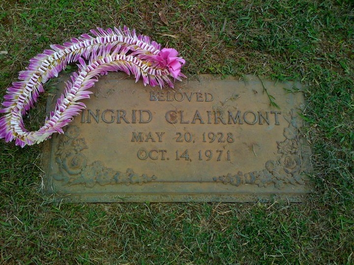 Ingrid Clairmont gravesite