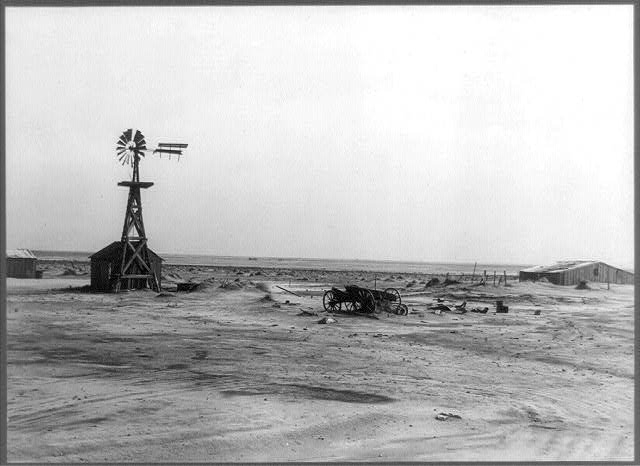 An abandoned farm. Coldwater District, north of Dalhart,...