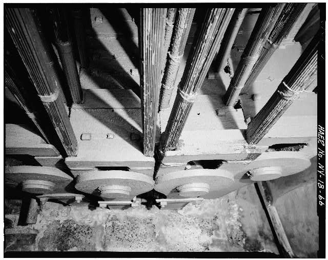66. Detail view inside Manhattan anchorage showing...