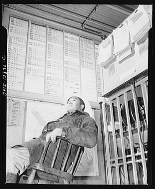 Firehouse Station No. 4. Washington, D.C. Fireman sitting...