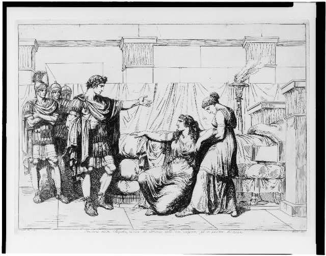 Ottaviano visita Cleopatra, mentre lei abbatuta dalle sue...