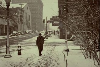 Snow scene in Hamilton Ohio, c. 1938