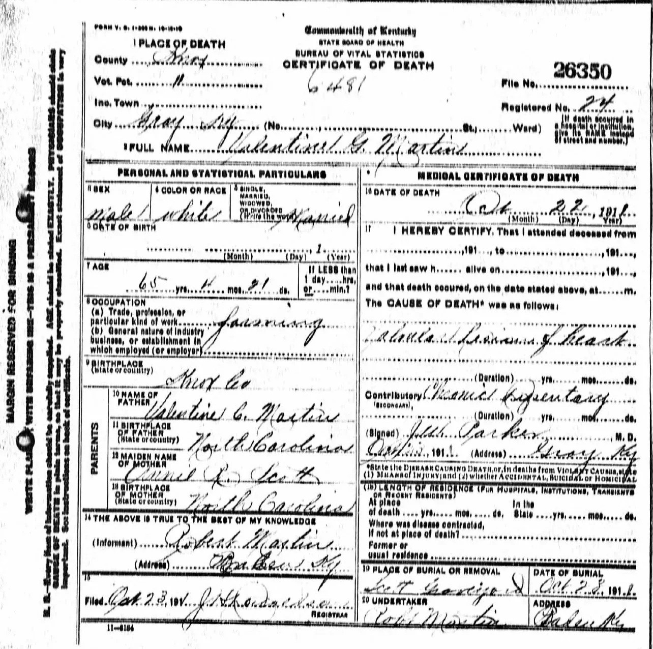 Valentine "Cub" George Martin, Jr.