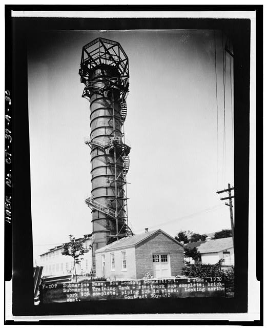 30. VIEW OF PHOTO CAPTIONED 'SUBMARINE BASE, NEW LONDON,...