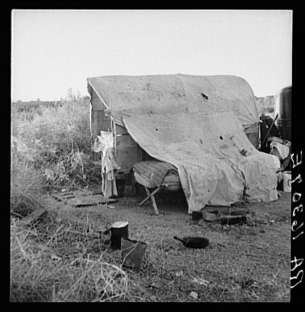 Oklahomans encamped on a river bottom near Holtville,...