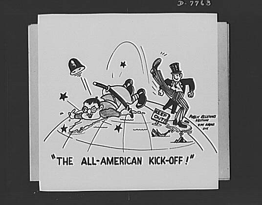 Cartoon by Miyamoto, U.S. Army. Shown here is one of the...