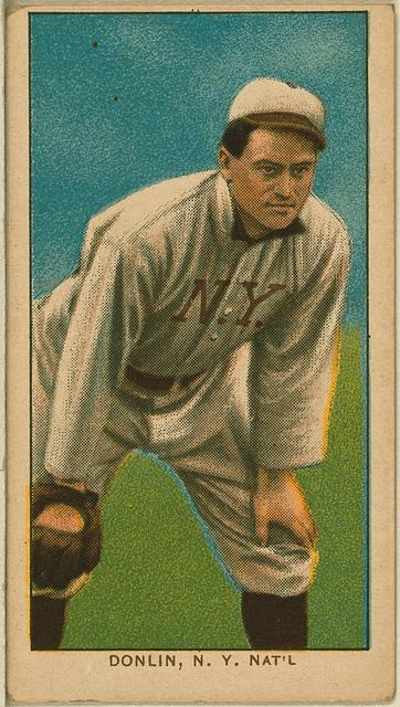 [Mike Donlin, New York Giants, baseball card portrait]