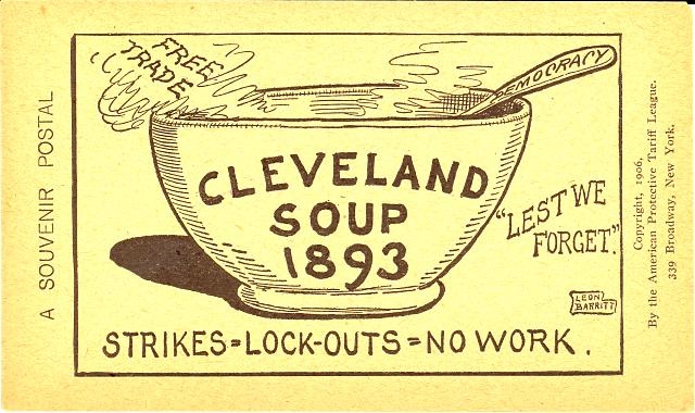 Cleveland Soup, 1893. Strikes = Lock-outs = No work /...