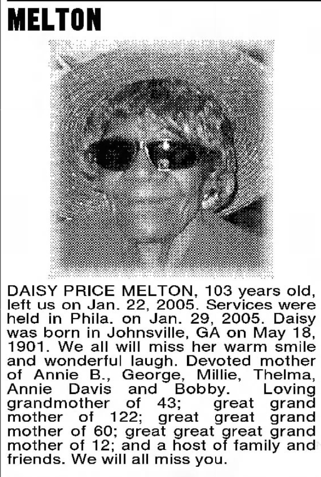 Daisy Price Melton - Obituary