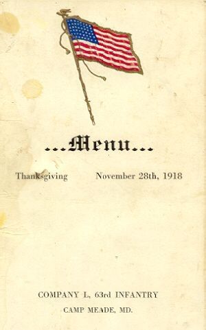 Thanksgiving Day Menu Cover