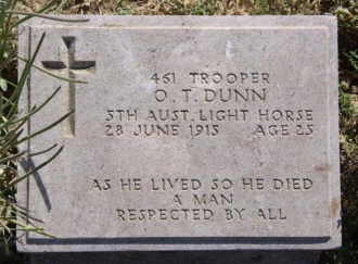 Private Oscar Thomas Dunn Gravesite