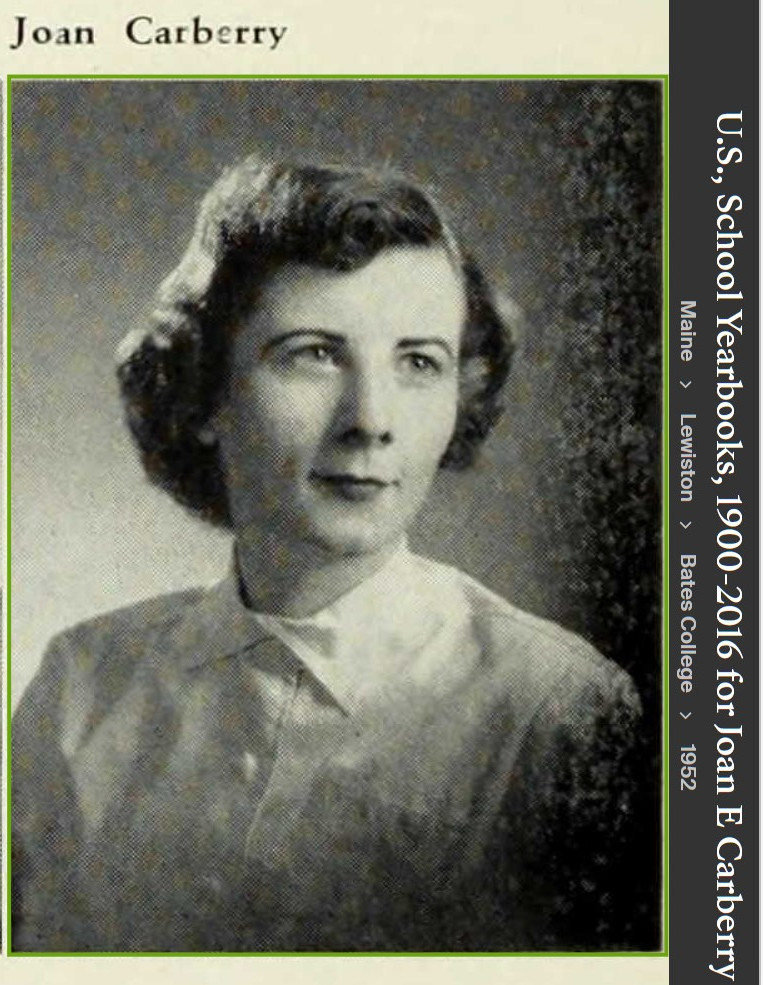 Joan Elizabeth (Carberry) Connellan--U.S., School Yearbooks, 1900-2016(1952)a