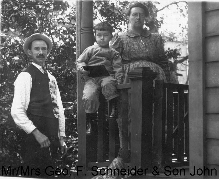 George, Amelia, and John Schneider, 1910 Ohio