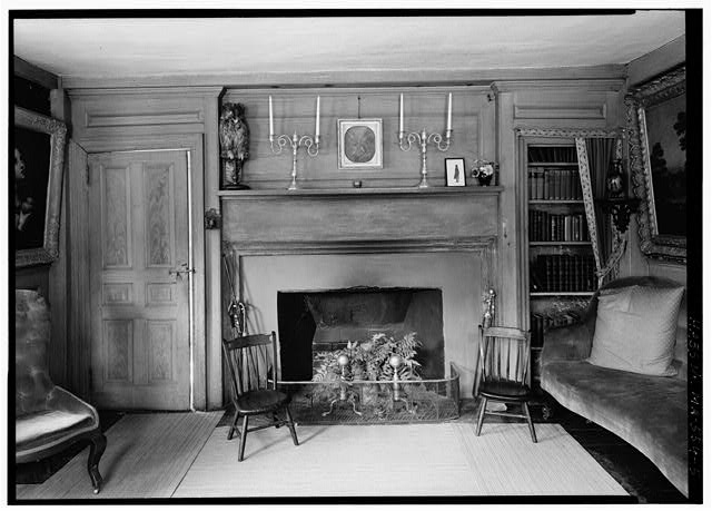 6. FIREPLACE WALL IN FIRST-FLOOR ROOM LEFT OF HALL - Old...