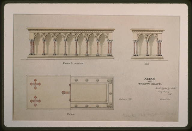 [Trinity Chapel (New York). Altar. Front and end...
