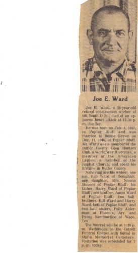 Joe E Ward