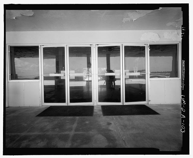 DETAIL OF SOUTH PASSENGER DOOR ON WEST SIDE OF BUILDING...