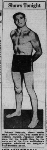 Johnny Nemanic early in his pro wrestling career