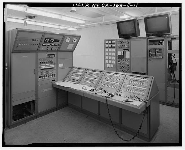11. Credit BG. Interior of control and observation room...