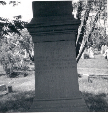 Samuel Farnum Chapin & Emily Hill gravestone