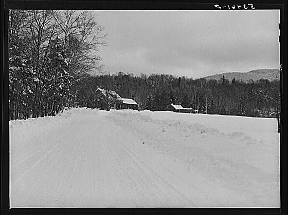 Farm and road on way up to Mount Moosilauke. Near Warren,...