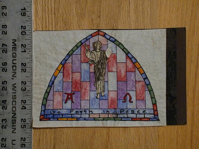 [Design drawing for stained glass window "Go Forth in...