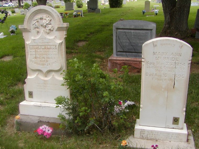 Gravestones of Reuben Mcbride & Maryann Anderson