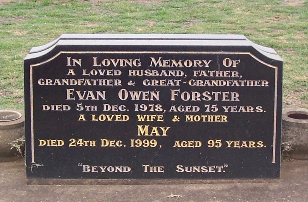 Evan Forster and May Humphrey Gravesite
