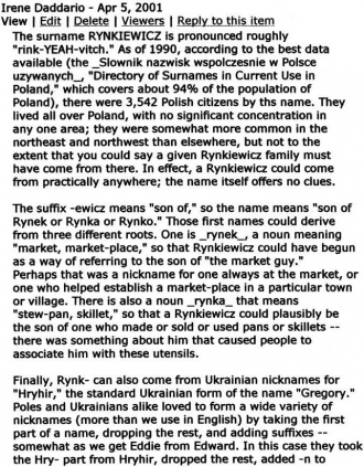 Rynkiewicz Family: Polish Origins & Meanings