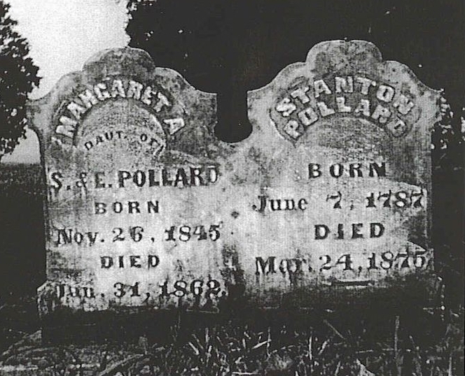 Tombstone of Stanton Pollard & his daughter