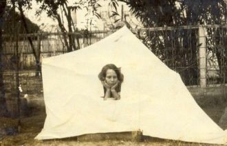 Mom in a tent