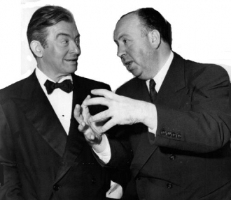 Claude Rains and Alfred Hitchcock.
