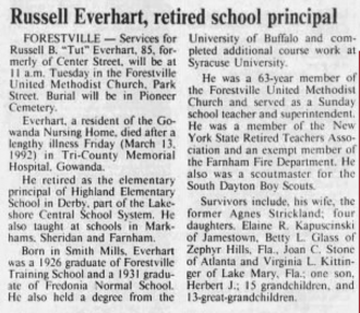 Russell Everhart, retired school principal- Obituary