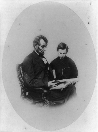 Lincoln and his Son Tad
