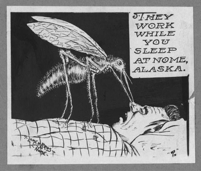 Cartoon of giant mosquito