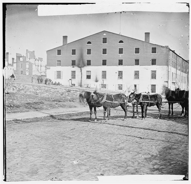 Richmond, Virginia. Libby Prison. (six-mule team in...