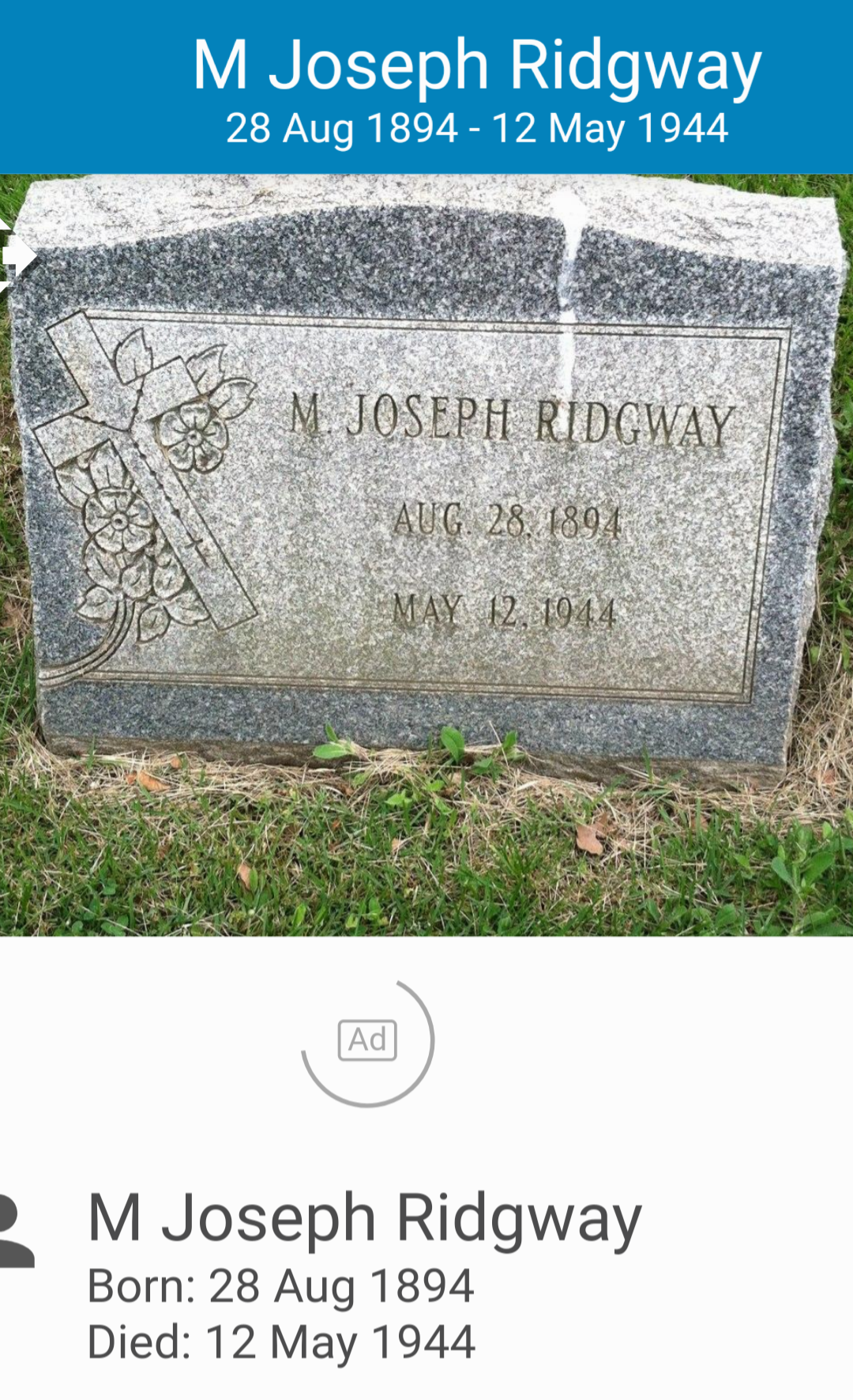M Joseph Ridgway
