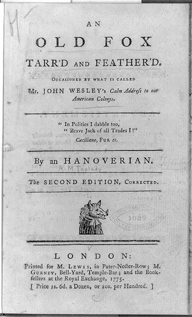 An old fox tarr'd and feather'd