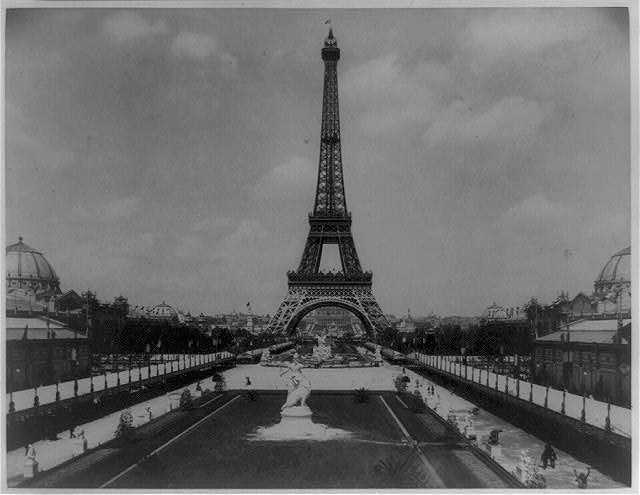 [Eiffel Tower, with Fountain Coutan to left, looking...