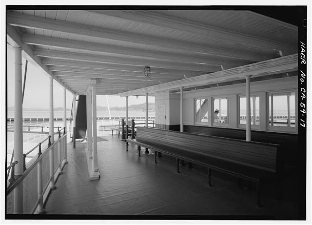 17. Exterior passenger deck, portside, looking forward. -...