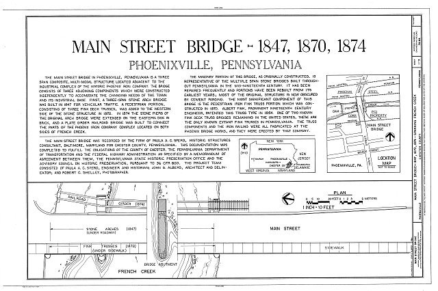HAER PA,15-PHOEN,1- (sheet 1 of 3) - Main Street Bridge,...