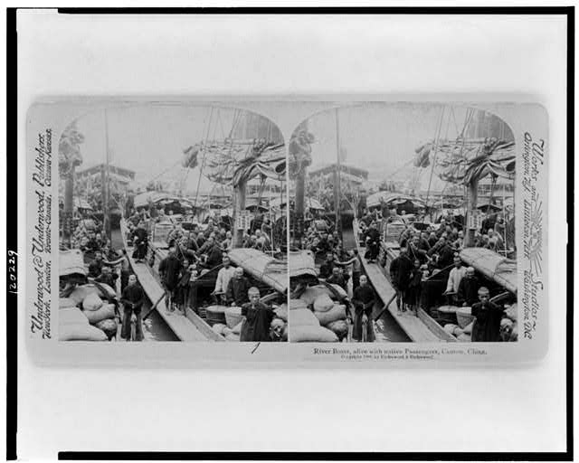 River boats, alive with native passengers, Canton, China