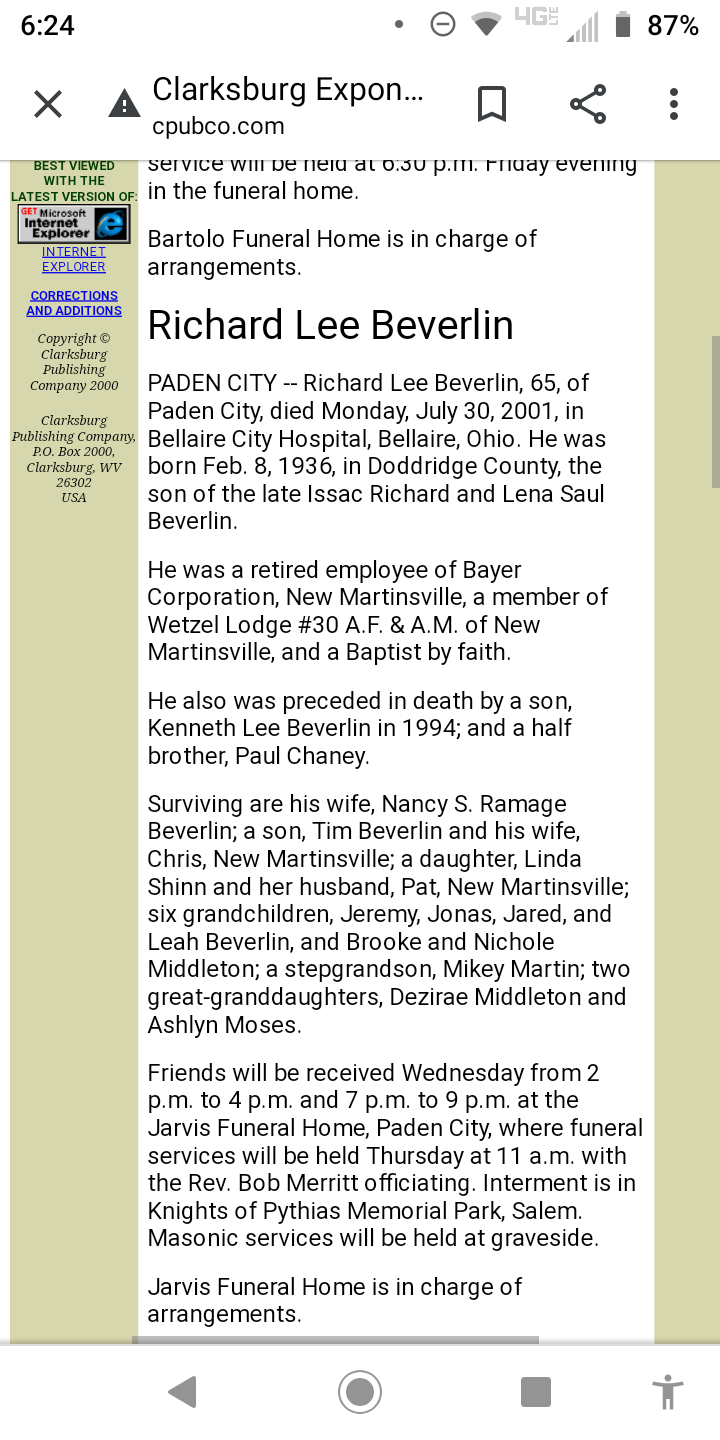 Dad obituary