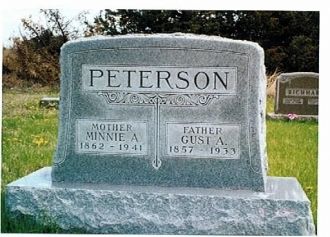 Gust & Minnie Peterson Headstone