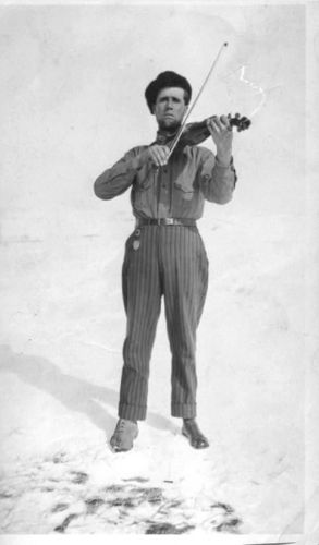 Ernest Jensen and fiddle