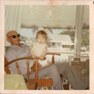 Stephen with grand daughter Stephanie in about 1970.