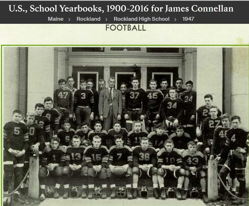 James Mcdevitt "Jimmy" Connellan--U.S., School Yearbooks, 1900-2016(1947)Football -a