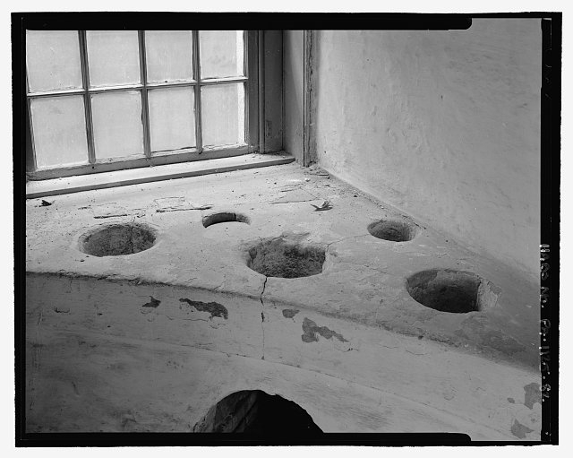 INTERIOR DETAIL, STOVE. SMALL CHARCOAL FIRES WERE LIT IN...