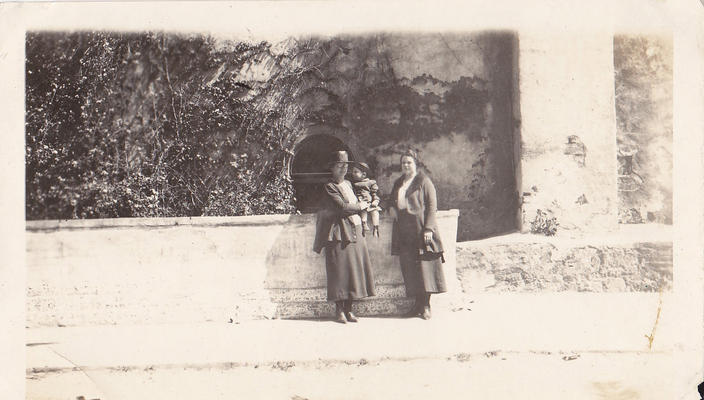 Posing in front of the building