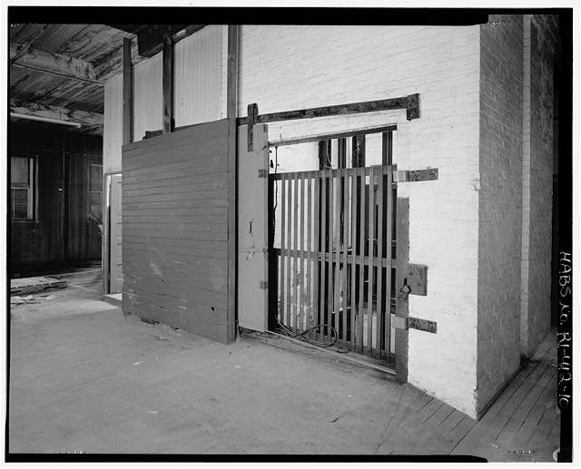 10. Interior view detail of a second floor elevator...